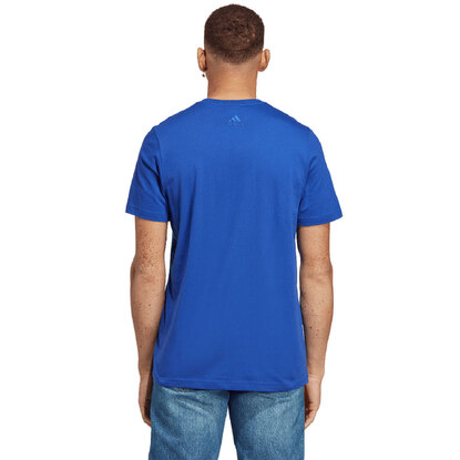 Koszulka męska adidas Essentials Single Jersey Linear Embroidered Logo niebieska IC9279