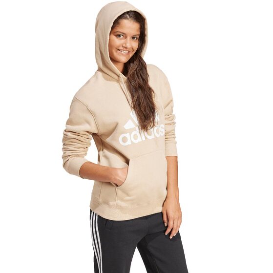 Bluza damska adidas Essentials Big Logo Regular Fleece Hoodie beżowa IR9330
