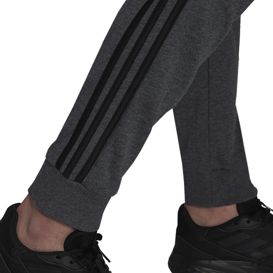 Spodnie męskie adidas Essentials French Terry Tapered Cuff 3-Stripes Pants szare H12256