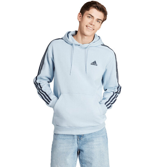 Bluza męska adidas Essentials Fleece 3-Stripes Hoodie błękitna IS0004