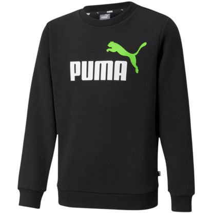Bluza dla dzieci Puma ESS+ 2 Col Big Logo Crew FL czarna 586986 51
