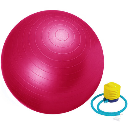 Piłka gimnastyczna 55 cm różowa z pompką W22-BR5676