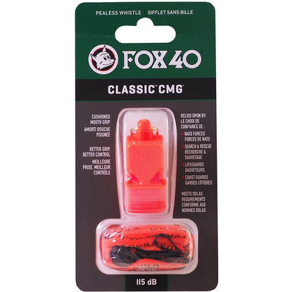 Gwizdek Fox 40 CMG Safety Classic pomarańczowy + sznurek 9603-0308