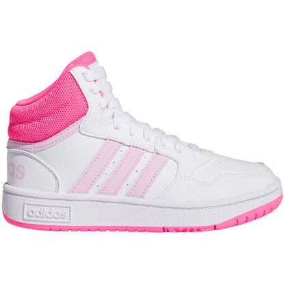 Buty dla dzieci adidas Hoops Mid biało-różowe IF2722