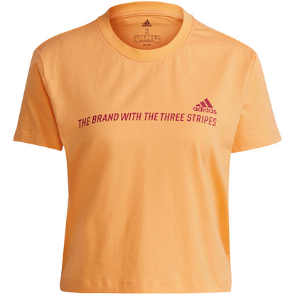 Koszulka damska adidas Gradient Logo Cropped T-Shirt pomarańczowa GM5579
