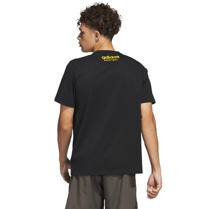 Koszulka męska adidas Pass Rock Basketball Graphic czarno-żółta IC1859