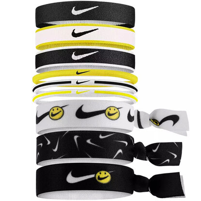Gumki do włosów Nike Mixed Ponytail Holders 9 szt. czarno-biało-żółte N0003537032OS