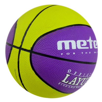 Piłka koszykowa Meteor Layup 3 zielono-fioletowa 07066