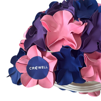 Czepek pływacki Crowell Kwiaty Flower różowo-fioletowo-granatowy kol.4