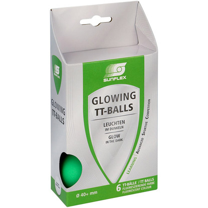 Piłeczki do ping ponga Sunflex Glowing 6 szt. zielone 20613