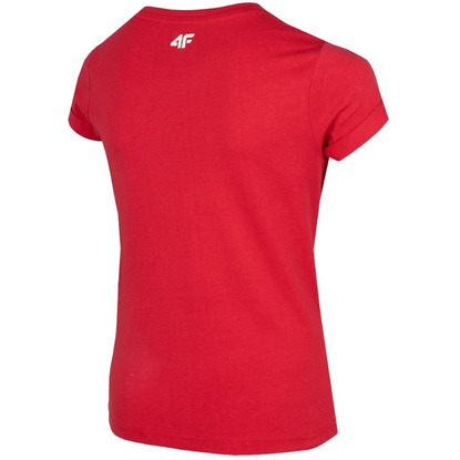 Koszulka dla dziewczynki 4F czerwona HJZ22 JTSD005 62S