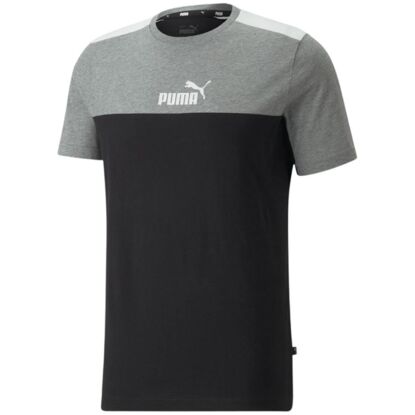 Koszulka męska Puma ESS+ Block Tee szaro-czarna 847426 01