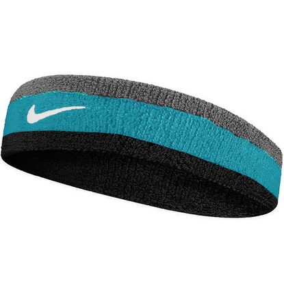 Opaska na głowę Nike Swoosh szaro-niebiesko-czarna N0001544017OS