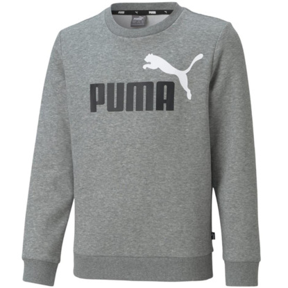 Bluza dla dzieci Puma ESS+ 2 Col Big Logo Crew FL szara 586986 03