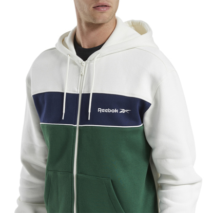 Bluza męska Reebok Classic Linear Fullzip zielono-biała GD0443