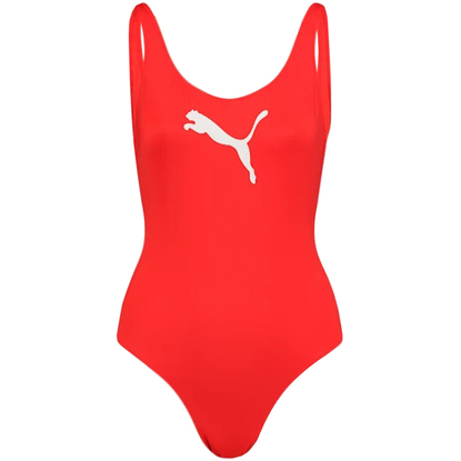 Kostium kąpielowy damski Puma Swim Women Swimsuit 1P czerwony 907685 02