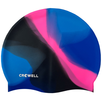 Czepek pływacki silikonowy Crowell Multi Flame niebiesko-różowo-czarny kol.17