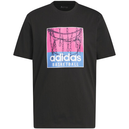 Koszulka męska adidas Chain Net Basketball Graphic Tee czarna IC1862