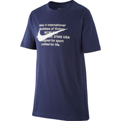 Koszulka dla dzieci Nike Tee Swoosh For Life granatowa CT2632 451