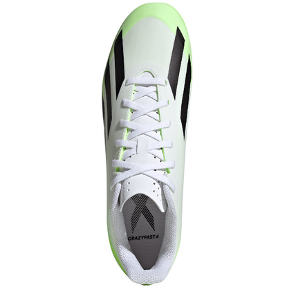 Buty piłkarskie adidas X Crazyfast.4 FXG biało-zielone HQ4535