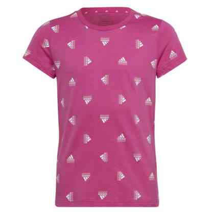 Koszulka dla dzieci adidas Brand Love Print Cotton Tee różowa IB8920