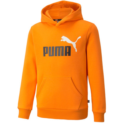 Bluza dla dzieci Puma ESS+ 2 Col Big Logo Hoodie pomarańczowa 586987 29