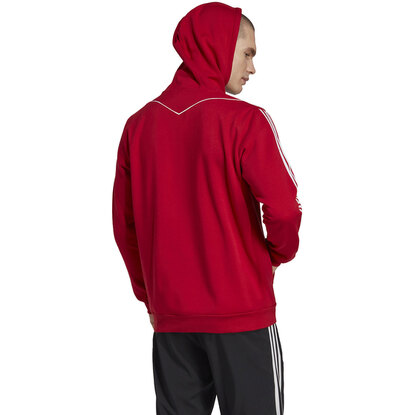 Bluza męska adidas Tiro 23 League Sweat Hoodie czerwono-biała HS3600