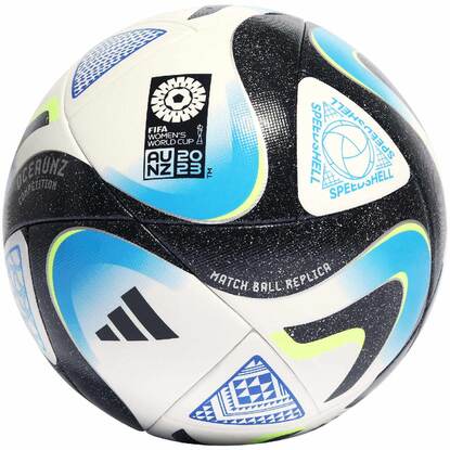 Piłka nożna adidas Oceaunz Competition biało-niebieska HT9016