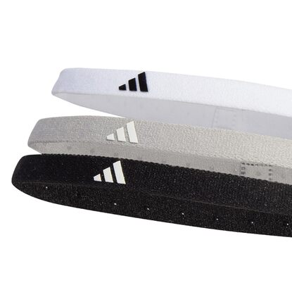 Opaska na głowę adidas Hairband 3-Pack biała, szara, czarna IK0471