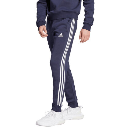 Spodnie męskie adidas Essentials Fleece 3-Stripes Tapered Cuff granatowe IJ6493