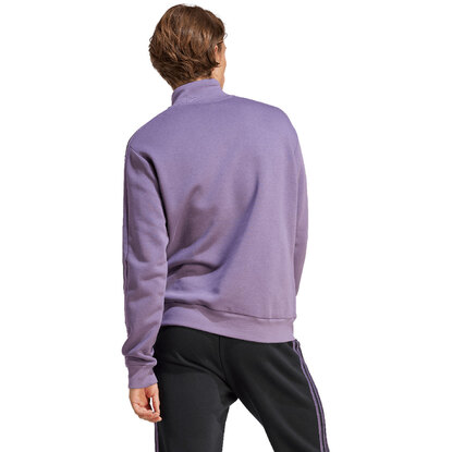 Bluza męska adidas Essentials Fleece 3-Stripes 1/4-Zip fioletowa IJ8912