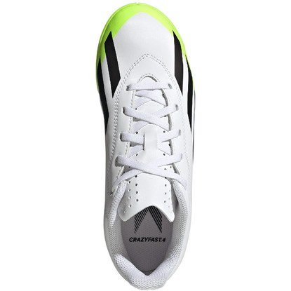 Buty piłkarskie dla dzieci adidias X Crazyfast.4 IN biało-zielone IE4065