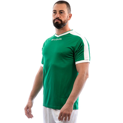 Koszulka Givova Revolution Interlock zielono-biała MAC04 1303