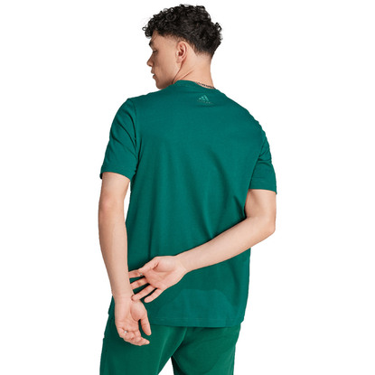 Koszulka męska adidas Essentials Single Jersey Linear Embroidered Logo Tee zielona IJ8658