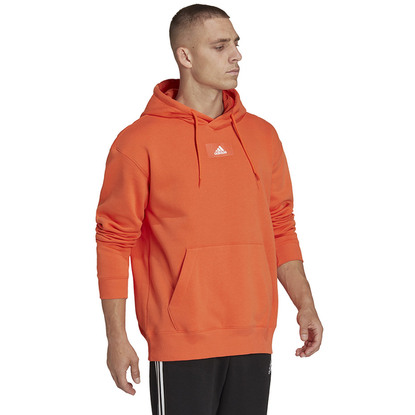 Bluza męska adidas Essentials FeelVivid Cotton Fleece Drop Shoulder Hoodie pomarańczowa HK2828