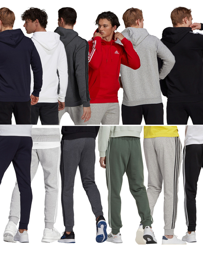 adidas dres męski komplet bawełniany Essentials Fleece 3-Stripes Hoodie Tapered 