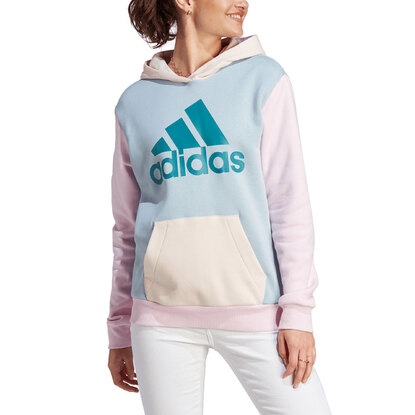 Bluza damska adidas Essentials Logo Boyfriend Fleece różowo-niebieska IM0267