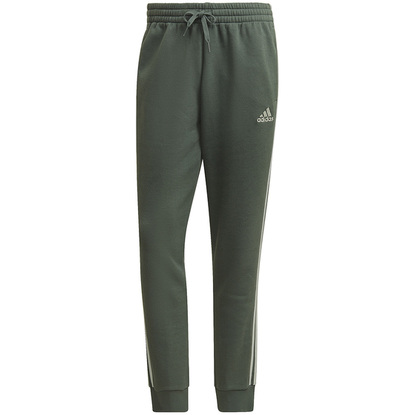 Spodnie męskie adidas Essentials Fleece Tapered Cuff 3-Stripes Pants zielone HL2272