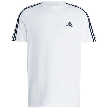 Koszulka męska adidas Essentials Single Jersey 3-Stripes Tee biała  IC9336