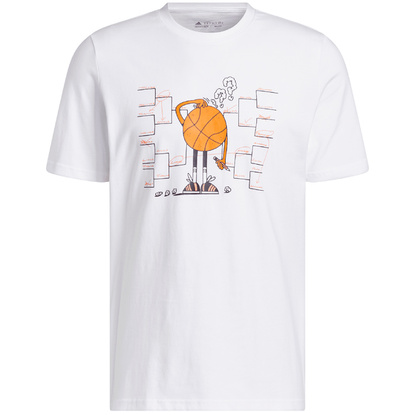 Koszulka męska adidas Lil Stripe Bracket Graphic Short Sleeve Basketball Tee biała IC1870