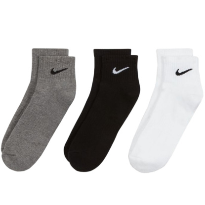 Skarpety Nike Everyday Cushioned Ankle 3 pary białe, czarne, szare SX7667 964