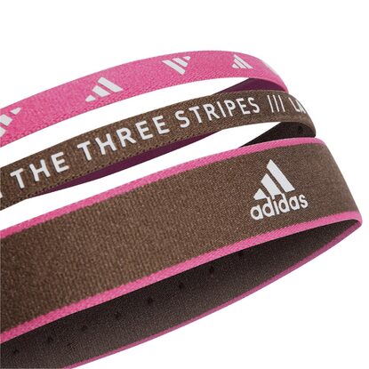 Opaska na głowę adidas Hairbands 3 szt. OSFM brązowo-różowa IC6515