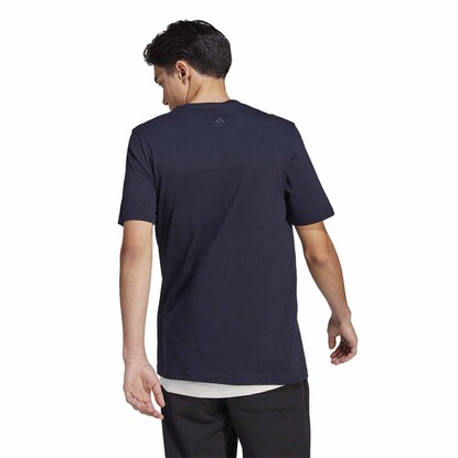 Koszulka męska adidas Essentials Single Jersey Linear Embroidered Logo Tee granatowa IC9275