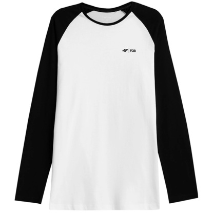 Koszulka męska Longsleeve 4F biała H4Z21 TSML011 10S