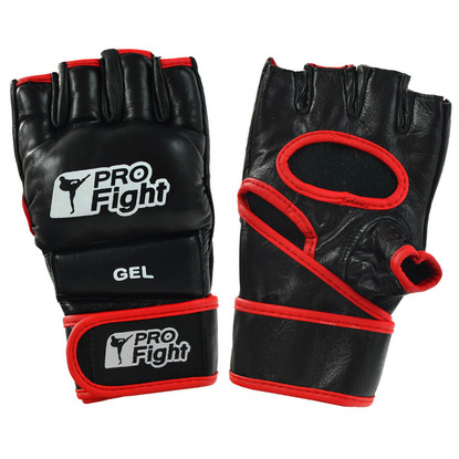 Rękawice MMA Gloves Profight skóra czarny