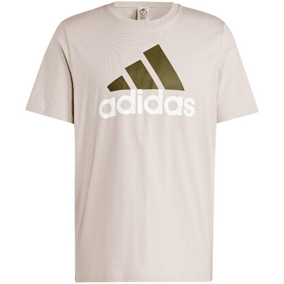 Koszulka męska adidas Essentials Single Jersey Big Logo Tee kremowa IC9356