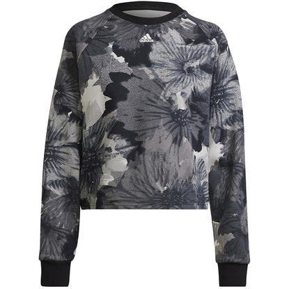Bluza damska adidas Allover Print Sweatshirt szara HP0788