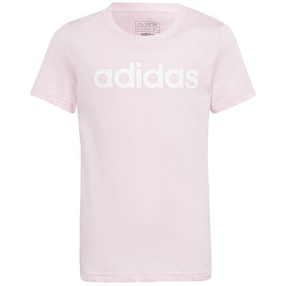 Koszulka dla dzieci adidas Essentials Linear Logo Cotton Slim Fit Tee różowa IC3152