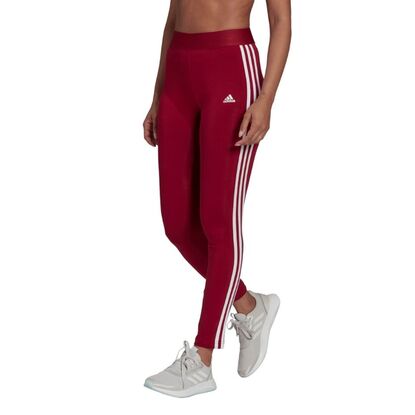 Legginsy damskie adidas Loungewear Essentials 3-Stripes czerwone HD1826