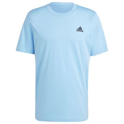 Koszulka męska adidas Essentials Single Jersey Embroidered Small Logo Tee błękitna IS1317